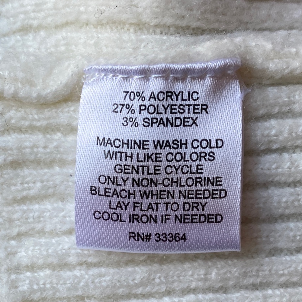 Currants Women’s Cream & Black Cowl Neck Sweater - Picture 7 of 7